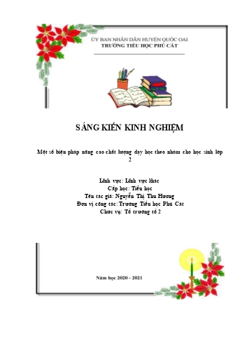 Sáng kiến kinh nghiệm Một số biện pháp nâng cao chất lượng dạy học theo nhóm cho HS Lớp 2 trường TH Phú Cát